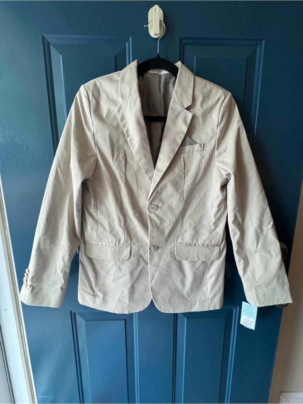 Boy’s Beige Classic Two-Button Khaki Sport Coat